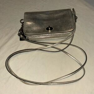 Coach 19908 Legacy Metallic Champaign Leather Penny Crossbody Shoulder Purse